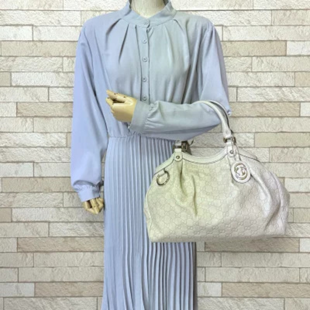 Gucci Handbag ssima White Leather Sukey
